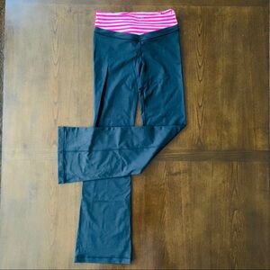 VSX black sports pants with stripped pink waitband
